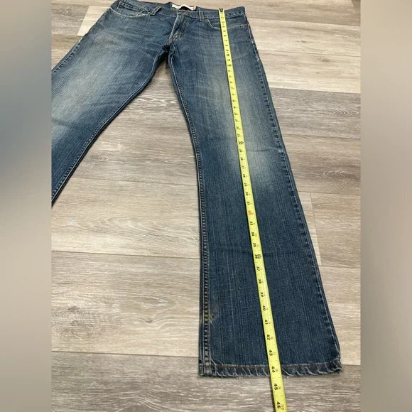 Levi’s Distressed Low Boot Cut Blue Jeans 33 Waist - Picture 5 of 12